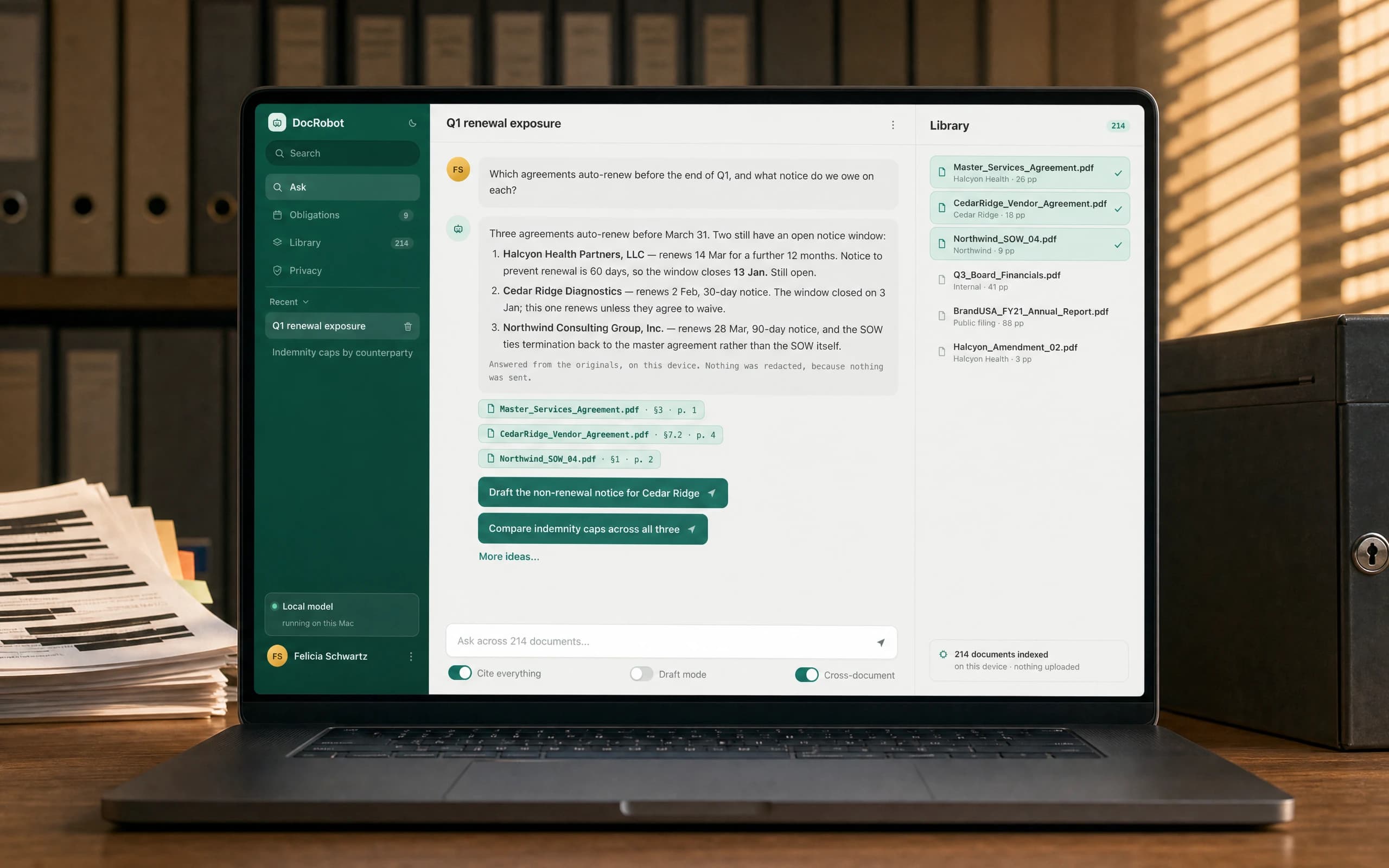 An enterprise AI workspace, and what it becomes once the model runs locally